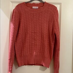 Soft Coral Cable Knit Sweater